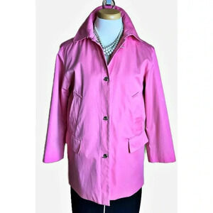 JONES NEW YORK Pink Toggle Trench Coat Water Repellant Rain Jacket S